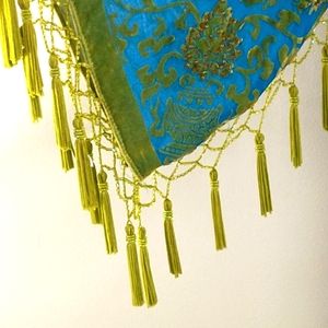 Silk velvet burn out kimono duster